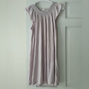 Pima Smocked Flutter Nightgown in Thistle - XXS